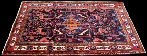 Lot 904 - A Hamadan carpet, Luri Village, the dark blue...