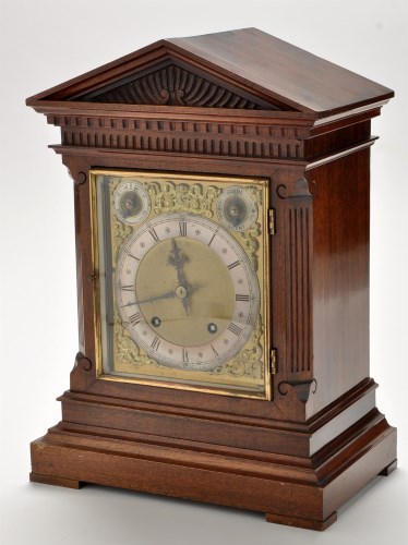 Lot 912 - A German walnut mantel clock, c.1900, the...