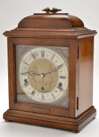 Lot 923 - A mid 20th Century walnut cased mantel clock,...