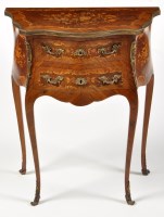 Lot 953 - A Louis XV style kingwood and marquetry side...
