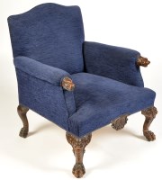 Lot 975 - An early 20th Century armchair, the serpentine...