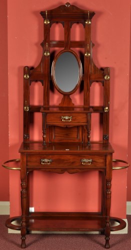 Lot 980 - A late Victorian mahogany hall stand, the...