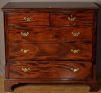 Lot 982 - A George III mahogany chest of two short and...