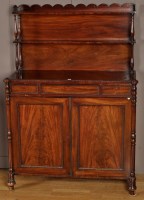 Lot 985 - A 19th Century mahogany chiffonier, the shelf...
