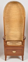Lot 992 - A modern mahogany Orkney chair, the woven...