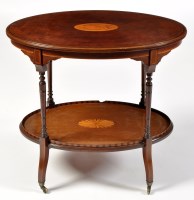 Lot 1003 - An Edwardian inlaid mahogany two-tier...