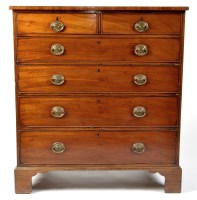 Lot 1007 - A George III mahogany chest of two short and...