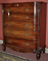 Lot 1009 - A George III mahogany chest of two short and...