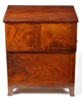 Lot 1010 - A George III inlaid mahogany commode, the...