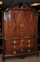 Lot 1036 - A late 18th Century Dutch mahogany armoir, the...