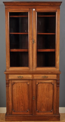 Lot 1056 - A late Victorian rosewood bookcase, the ogee...