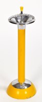 Lot 2 - A yellow enamel and chrome smoking stand,...