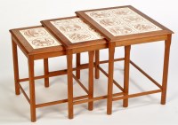 Lot 5 - A teak nest of tables, each set with...