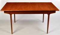 Lot 8 - A teak extending dining table, c.1970's, the...