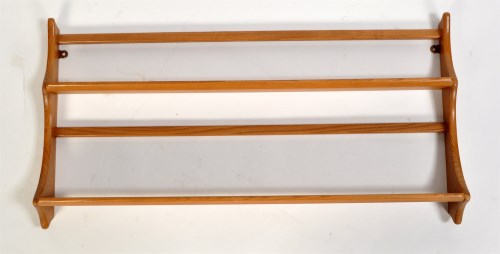 Lot 21 - Ercol: an elm plate rack, the two tier rack...