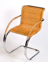 Lot 62 - A wicker and chromed tube chair, 88cms (35in.)...
