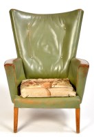 Lot 67 - A mid 20th Century green leather covered...