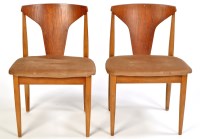 Lot 68 - A pair of beech and teak dining chairs, in the...