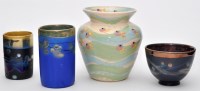 Lot 127 - Margery Clinton: two cylinder vases and a bowl,...