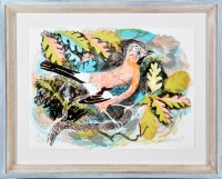 Lot 235 - Mark Herald A JAY IN AN OAK TREE signed and...