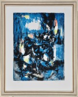 Lot 236 - Artist Unknown BLUE HORSES signed in pencil...