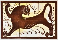 Lot 237 - Bernard Leach ''LION TILE'' inscribed in...