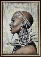 Lot 308 - Bruno di Sopra PORTRAIT OF A YOUNG MASAI WOMAN...