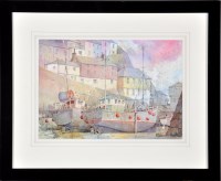 Lot 327 - Malcolm Coils ''BOATS AT MEVAGISSEY HARBOUR,...