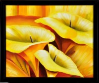 Lot 425 - **** Phil YELLOW LILIES signed oil on canvas...