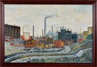 Lot 446 - Mary Maden ''NORTH INDUSTRIAL SCENE'' signed;...