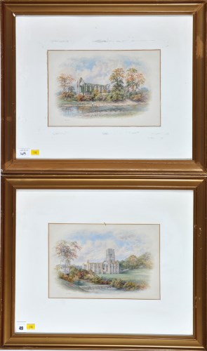 Lot 49 - George Fall (1848-1925) Ruined abbeys signed...