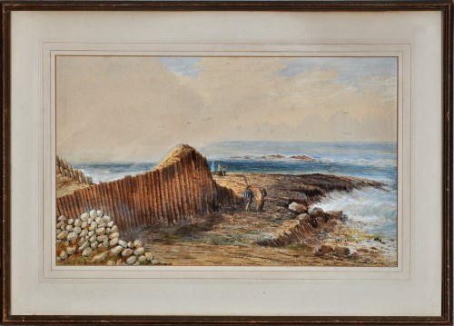 Lot 156 - Andrew Nicholl, RHA (1804-1886) Fisherfolk on...