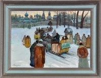 Lot 242 - 20th Century Russian School A winter scene...