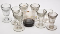 Lot 347 - Eight Penny Lick glasses, the tallest height 9....
