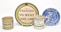 Lot 375 - Two small mugs of possible 'North-East'...