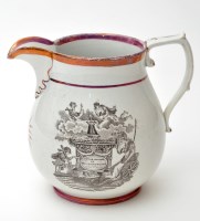 Lot 391 - Printed Lustreware 'Royal Memorial' jug, with...