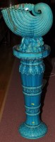 Lot 404 - Burmantofts turquoise glaze jardiniere on...