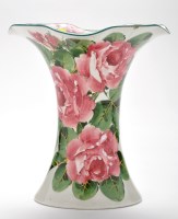 Lot 411 - Wemyss ware 'Cabbage Rose' pattern flower vase,...