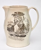 Lot 415 - Printed Creamware 'Marine' jug, with ''Jack...