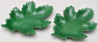 Lot 416 - Pair of Staffordshire green glaze oak leaf...