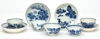 Lot 423 - Three Worcester and Caughley blue and white...