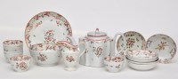 Lot 444 - 'New Hall' teapot and cover, saucer dish, slop...