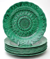 Lot 455 - Set of eight Wedgwood green glaze dishes,...