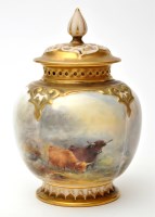 Lot 467 - Royal Worcester lobed jar and cover, signed...
