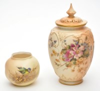 Lot 469 - Royal Worcester blush ivory jar and cover,...
