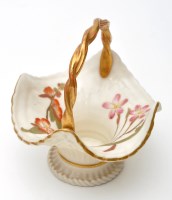 Lot 470 - Royal Worcester basket, the interior painted...