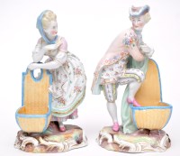 Lot 494 - Large pair of German salt figures, modelled as...