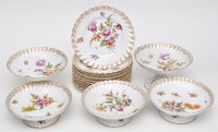 Lot 499 - Composite Dresden dessert service, of spiral...