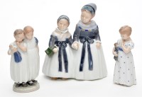 Lot 518 - Three Royal Copenhagen figure groups, of...