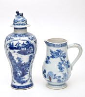 Lot 529 - Large Chinese blue and white sparrow beak jug,...